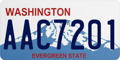 WA license plate AAC7201