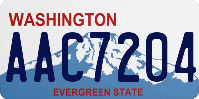 WA license plate AAC7204