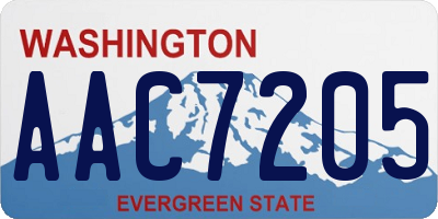 WA license plate AAC7205
