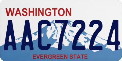 WA license plate AAC7224