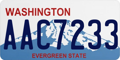 WA license plate AAC7233