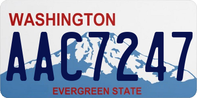 WA license plate AAC7247