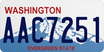 WA license plate AAC7251