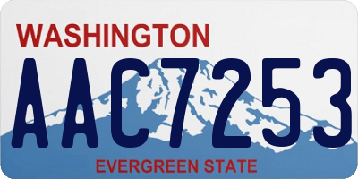 WA license plate AAC7253