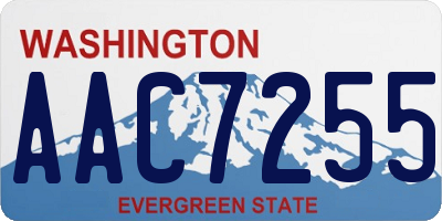 WA license plate AAC7255