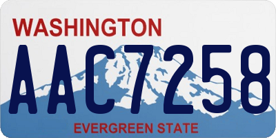 WA license plate AAC7258