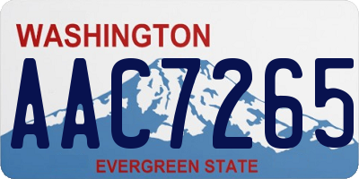 WA license plate AAC7265