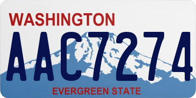 WA license plate AAC7274