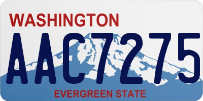 WA license plate AAC7275