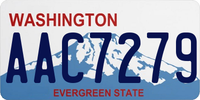 WA license plate AAC7279