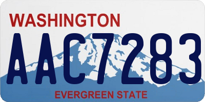 WA license plate AAC7283