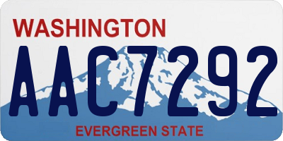WA license plate AAC7292