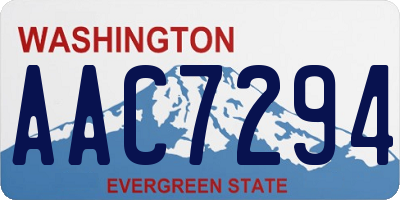 WA license plate AAC7294