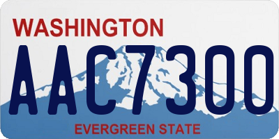 WA license plate AAC7300