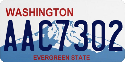 WA license plate AAC7302