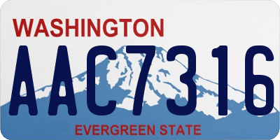 WA license plate AAC7316