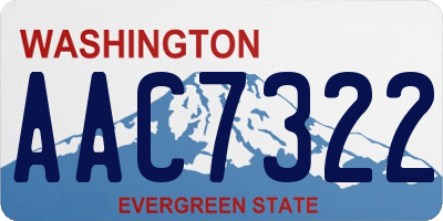 WA license plate AAC7322