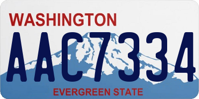 WA license plate AAC7334
