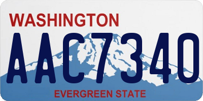 WA license plate AAC7340