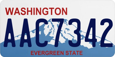 WA license plate AAC7342