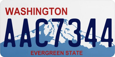 WA license plate AAC7344