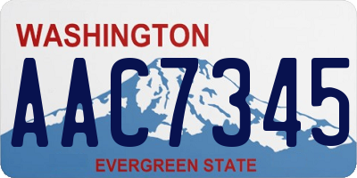 WA license plate AAC7345