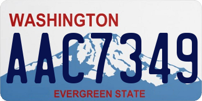 WA license plate AAC7349