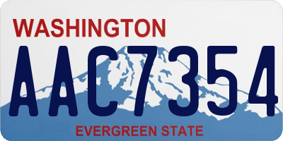 WA license plate AAC7354