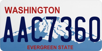 WA license plate AAC7360