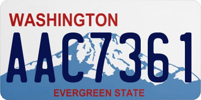 WA license plate AAC7361