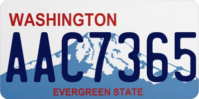 WA license plate AAC7365