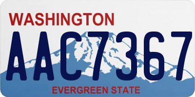 WA license plate AAC7367