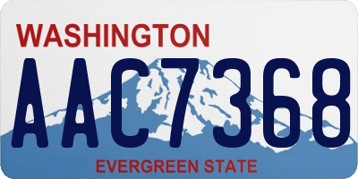 WA license plate AAC7368