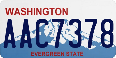 WA license plate AAC7378