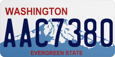 WA license plate AAC7380