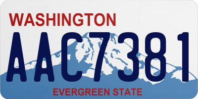 WA license plate AAC7381
