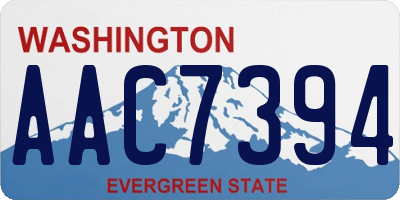 WA license plate AAC7394