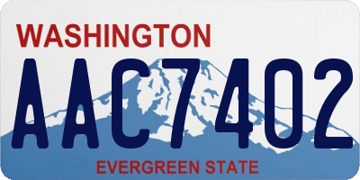 WA license plate AAC7402