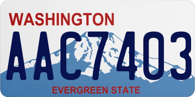 WA license plate AAC7403