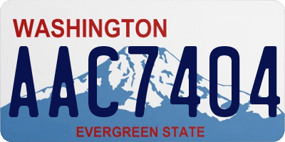WA license plate AAC7404