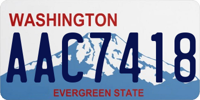 WA license plate AAC7418