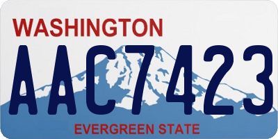 WA license plate AAC7423