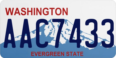 WA license plate AAC7433