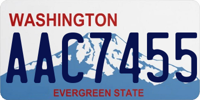 WA license plate AAC7455
