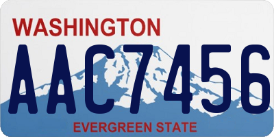 WA license plate AAC7456