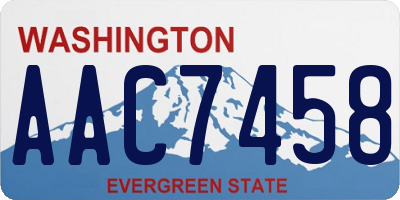WA license plate AAC7458