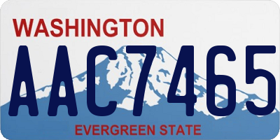 WA license plate AAC7465