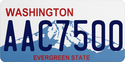 WA license plate AAC7500