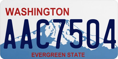 WA license plate AAC7504