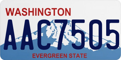 WA license plate AAC7505